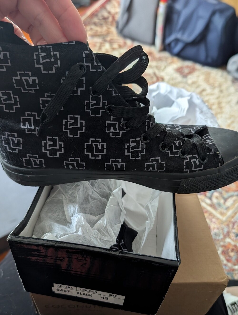 Black High-Top Canvas Rammstein Sneaker